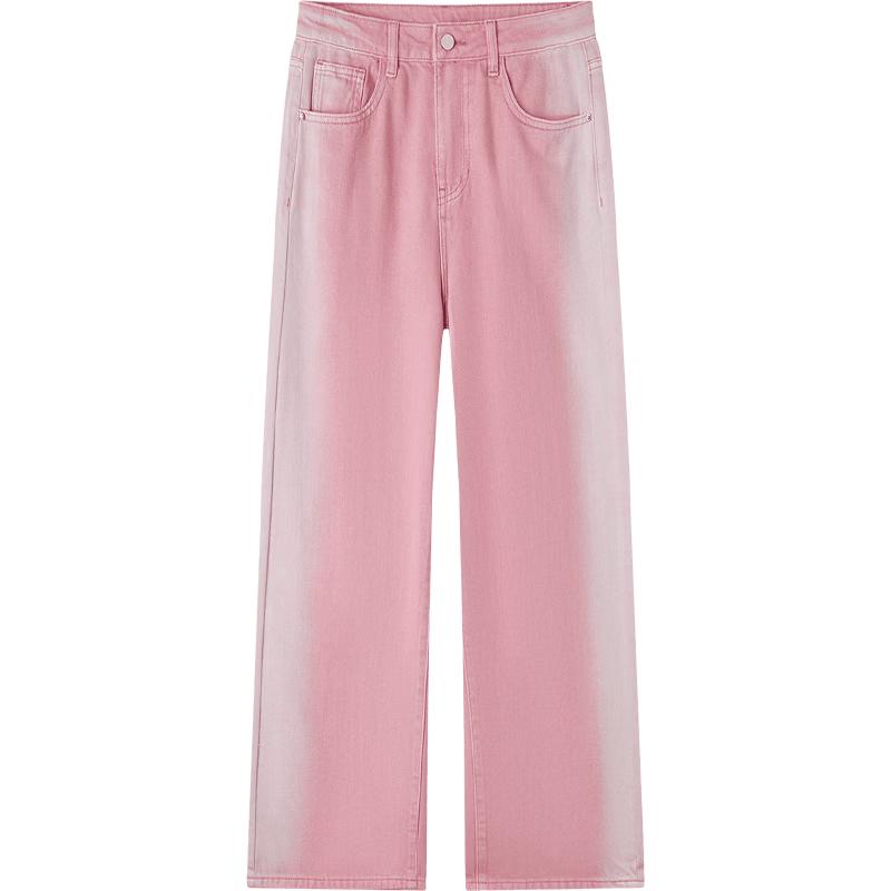 Джинсы EICHITOO с широкими штанинами, градиентно-розовые