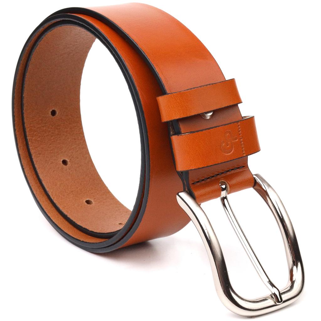 Качественный мужской кожаный ремень GRANDE PELLE Leather Belt 21472 Рыжий