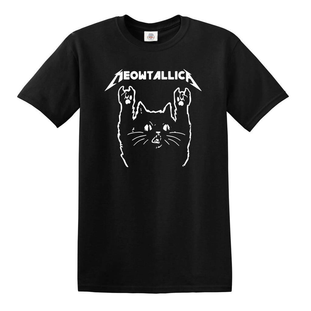 Футболка Meowtallica Рок-кот Котёнок Питомец Милые кошки Забавный Музыкальный металл Топ Футболка