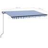 Manual Retractable Awning 400x350 cm Blue and White