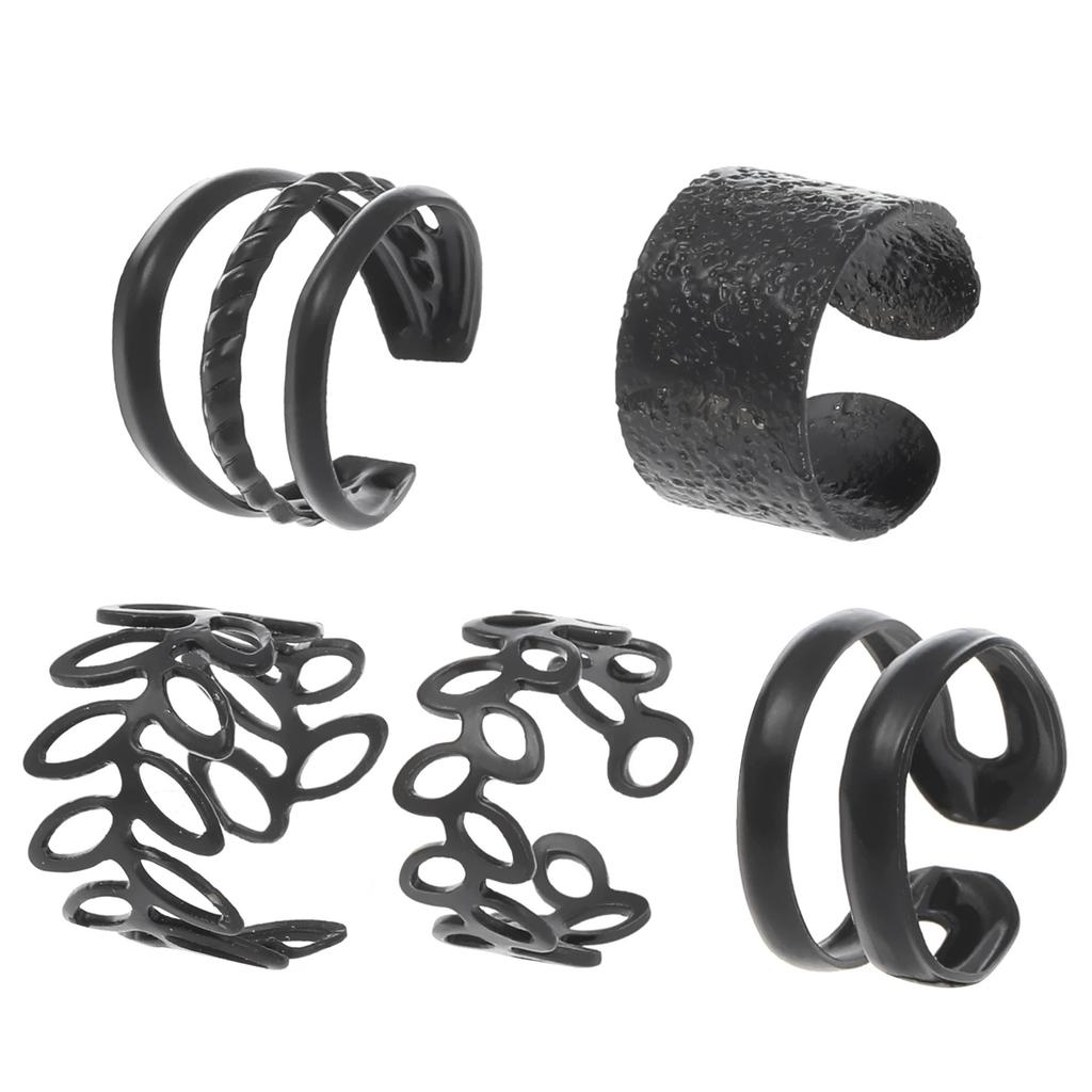 Good Gold 5-piece Set U-shaped Cartilage double-C No Ear Hole Personality 10PCS Holiday Gifts Double-layer Gold Foil Creativity Hollow Ear Clip