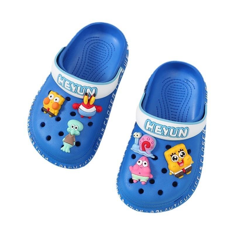 Стильные и дышащие детские летние сандалии-шлепанцы из ЭВА с мультяшным дизайном, доступны в нескольких цветах
