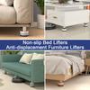 4Pcs Round Furniture Riser Heavy Duty Bed Riser Stackable Anti-slip Table Desk Couch Chair Sofa Cabinet Leg Lift Riser Heightening Foot Pad