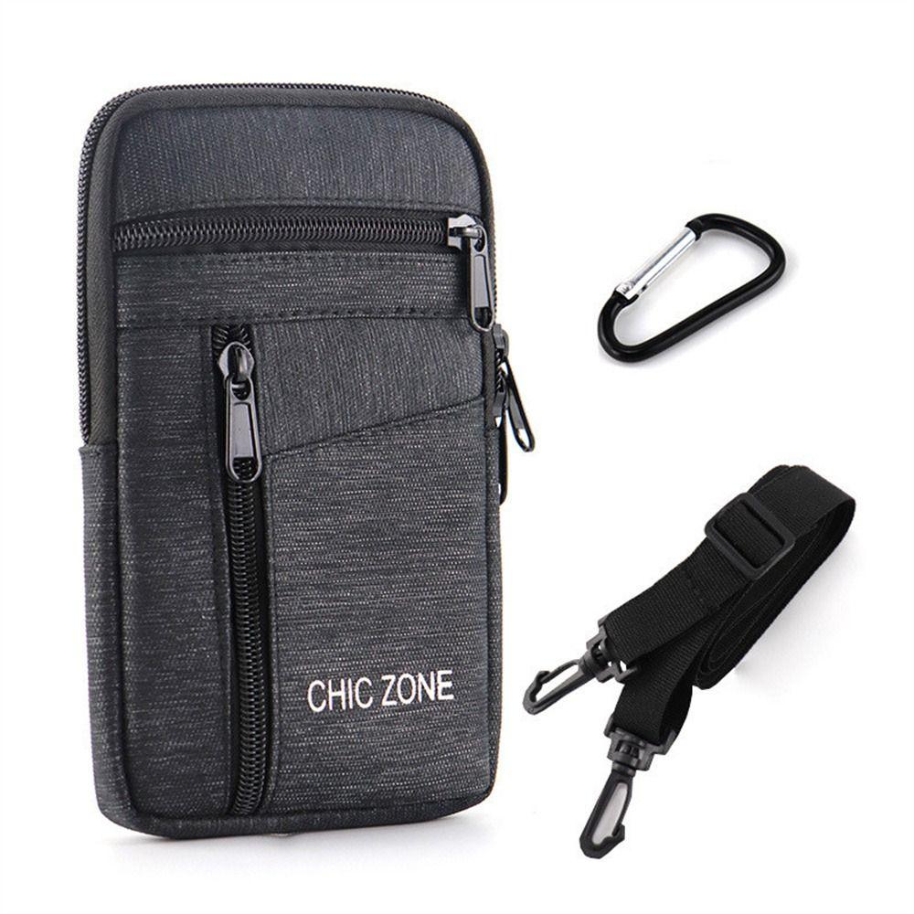Single Double Layer Men Phone Pouch Waterproof Cellphone Bag Phone Waist Bag Outdoor Phone Storage