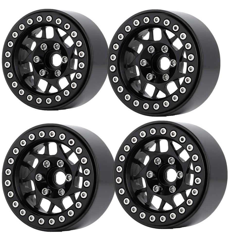 Aluminum Alloy Wheel Beadlock 2.2in Wheel s Hub 4pcs Replacement for 4 SCX10 90046 03007 Gen8 1Celsius10 Remote Control Car