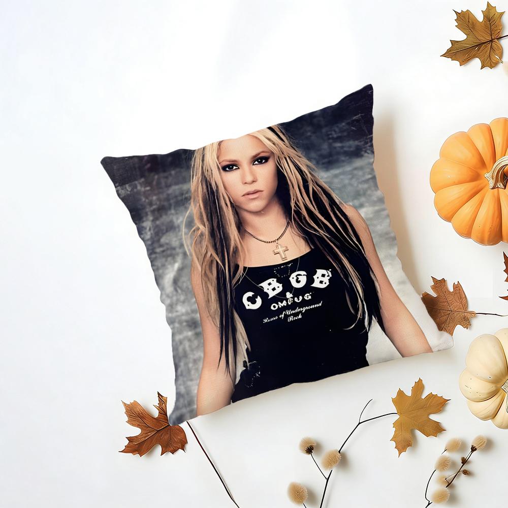 SShakira Cushion Cover Washable Linen Pillowcase Soft for Daily Sofa Bed Home Room Decor