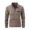 Мужская повседневная рубашка поло с длинными рукавами и молнией на рукаве Мужская спортивная рубашка поло с пуловером