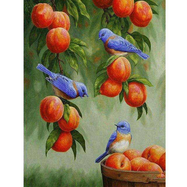 DIY 5D Diamond Painting Fruit Cross Stitch Mosaic Diamond Embroidery Full Round Picture of Rhinestone Kitchen Home Decor