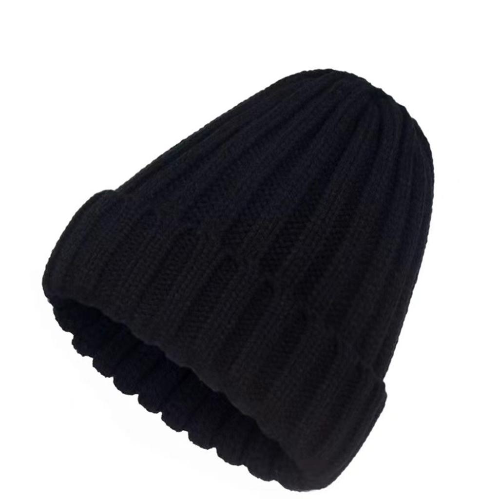 Thickened Knitted Yarn Hat With Flanged Solid Color Pointed Hat, Fashionable And Versatile, Warm Couple's Hat