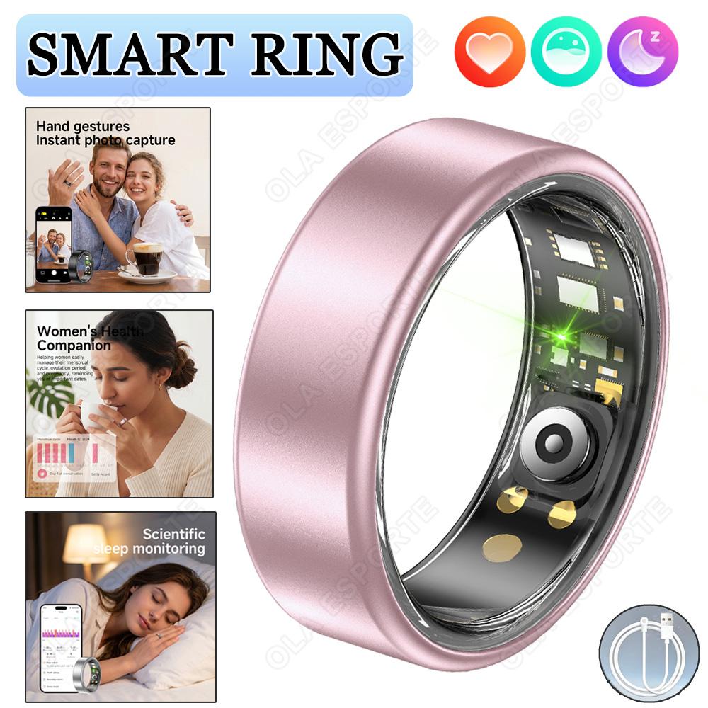 Colorful Smart Ring Women Men Couple SmartRing Heart Rate Monitor Waterproof 100+Sport Modes Super Light Skin-friendly Wristring