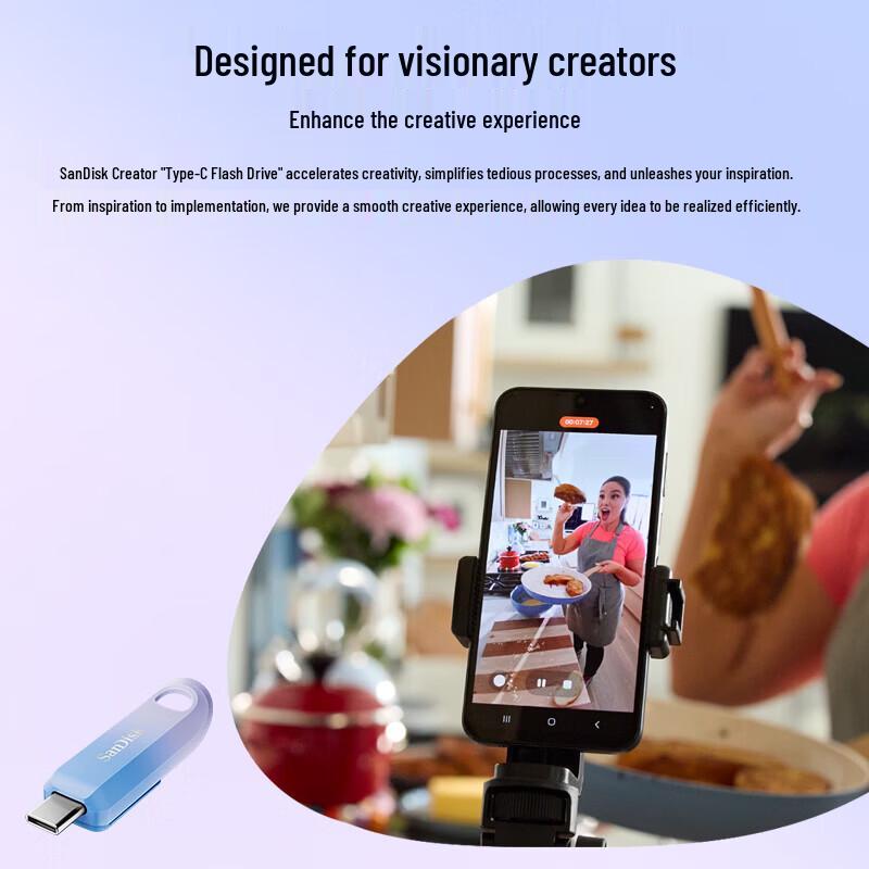 SanDisk Creator Go Retractable Type-C USB 3.2 Flash Drive