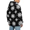 Men's Christmas Print Flannel Hoodie Plus Size Casual Hooded Sweatshirt for Fall and Winter