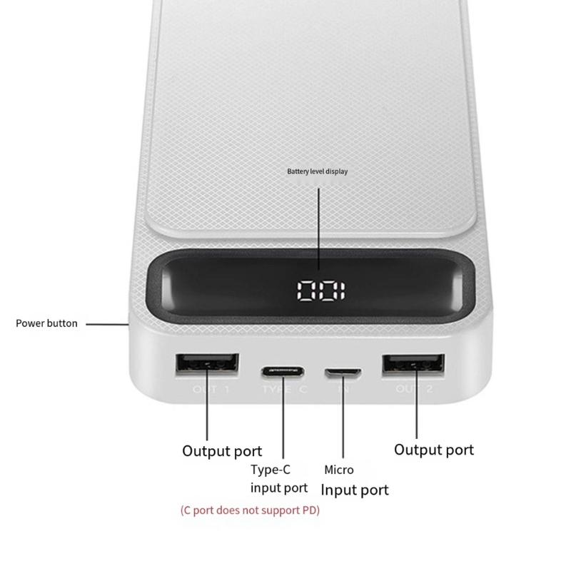 Держатель для батарей 18650 на 4/6/8/10 слотов, не требует сварки, порт для быстрой зарядки для DIY мобильного PowerBank, пластиковый корпус