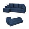 Bella Corner Sofa Bed with Sleeping Function, Cornea Family Meble, Navy Blue Velvet