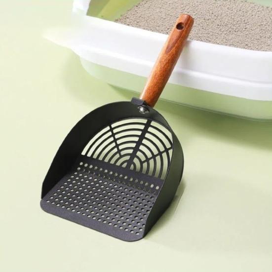 Совок для кошачьего туалета из нержавеющей стали, просеивающая лопатка с длинной ручкой, совок для уборки отходов домашних животных, инструмент для чистки кошачьего туалета