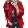 Spring and Autumn Women's Corduroy Buckle Cardigan Long Sleeve Lapel Loose Thickened Jacket
