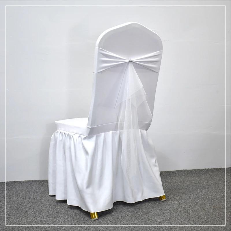 10/50 шт. эластичные спандексовые ленты-банты для стульев с лентой из органзы для банкета, вечеринки, свадьбы, эластичные пояса для стульев