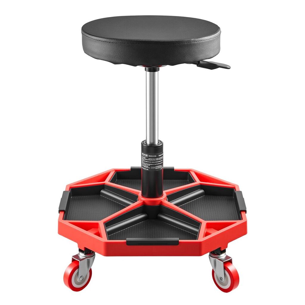 Rolling Mechanic Stool Adjustable Garage Seat 300 lbs Load with Wheels