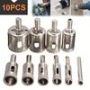 10pcs 6-30mm Diamond Glass Marble Drill Core Hole Saw Opener Ceramic Marble Tile Opening Woodworking Tools Glass Drill Bit Set