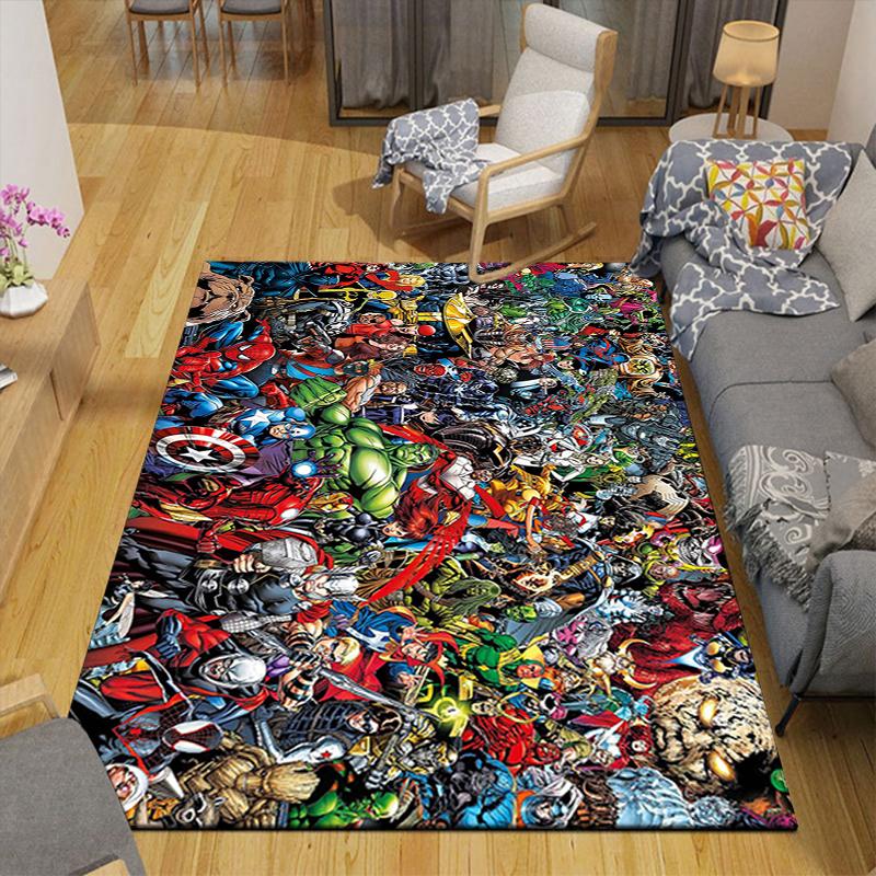 1Pc Superhero Comic Collage Rug, Office Carpet Indoor Outdoor Doormat, Non-Slip Soft, Living Room, Christmas Halloween Gift. M928666