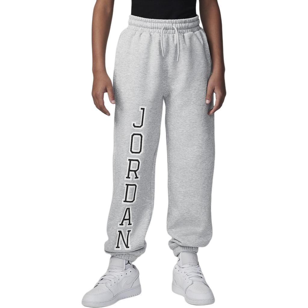 Jordan Knitted Sweatpants Sport Casual Elastic Cuff Fleece Lined Pants Light Heather Gray Teenagers Kids' HV1920-063