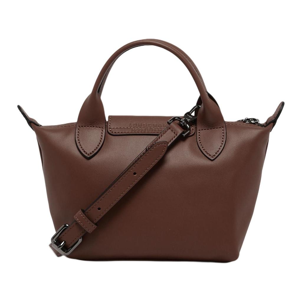 Longchamp Le Pliage Xtra Logo Print Leather Mini Shoulder Crossbody Bag Women bags Mocha 1500987002
