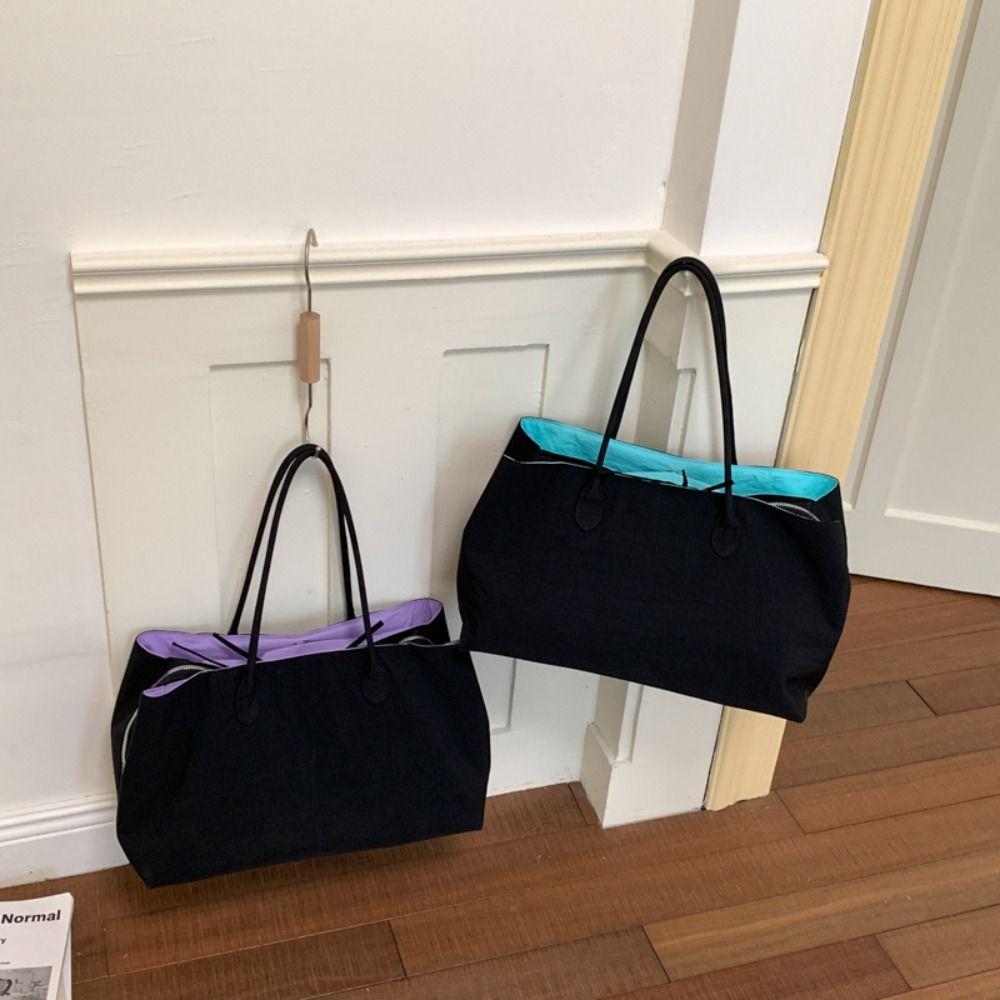Multi-layer Nylon Tote Bag Waterproof Computer Bag Fashion Multiple Compartments Handbag Shopping