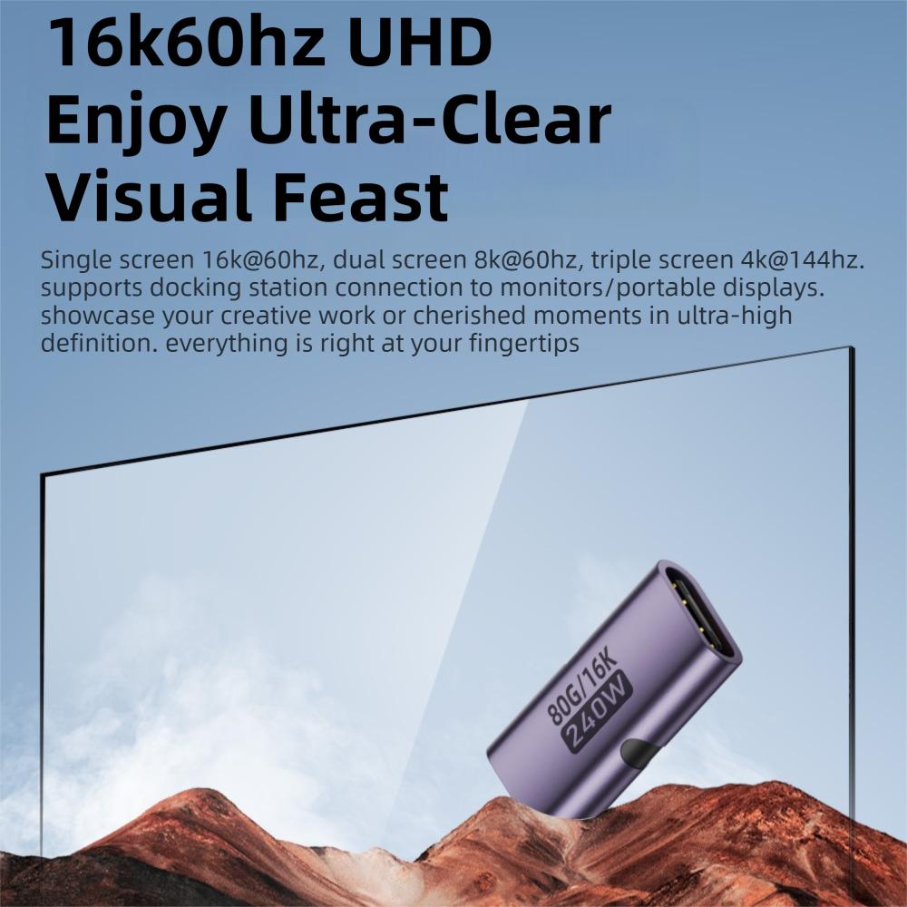 PD 3.1 240 Вт USB C Female-Female Конвертер 16K 60 Гц 80 Гбит/с Магнитный Адаптер Быстрая Зарядка Алюминиевый Сплав USB4 Type-C Удлинитель