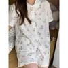 Sweet girl shaved ice bear pajamas women's summer short-sleeved shorts cute doll collar suit student dormitory loungewear