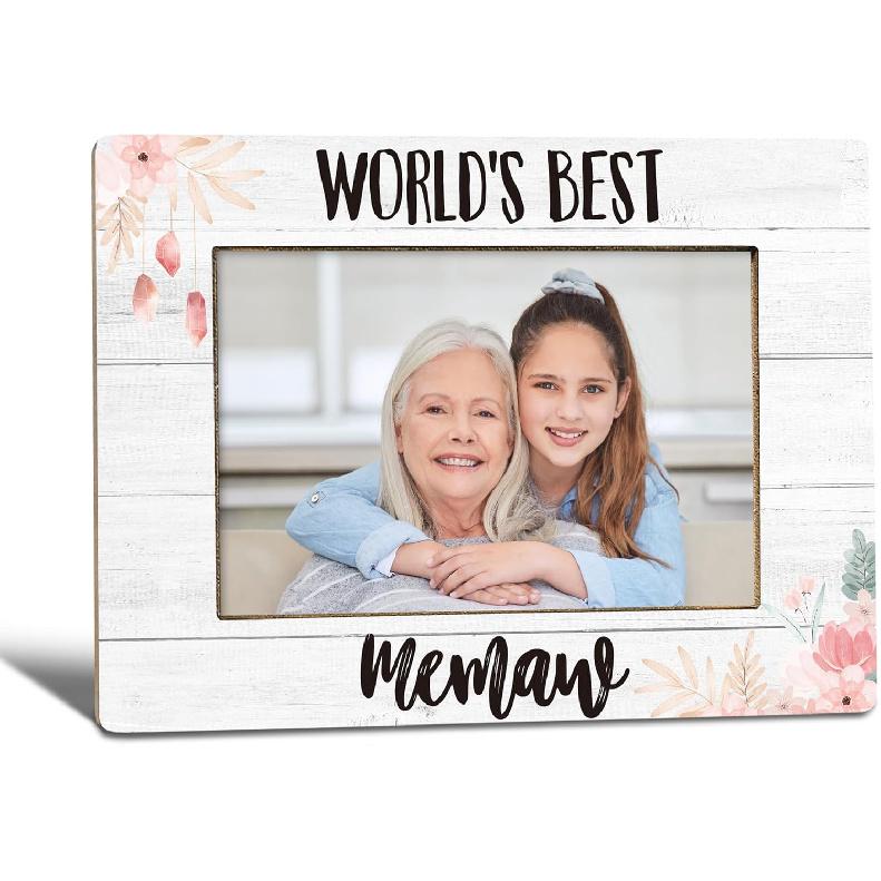 World's Best Auntie Picture Frame, Mother's Day Birthday Gifts for Auntie Grandma, Best Grandma Photo Frame 4X6, Grandmother Gifts Wooden Photo