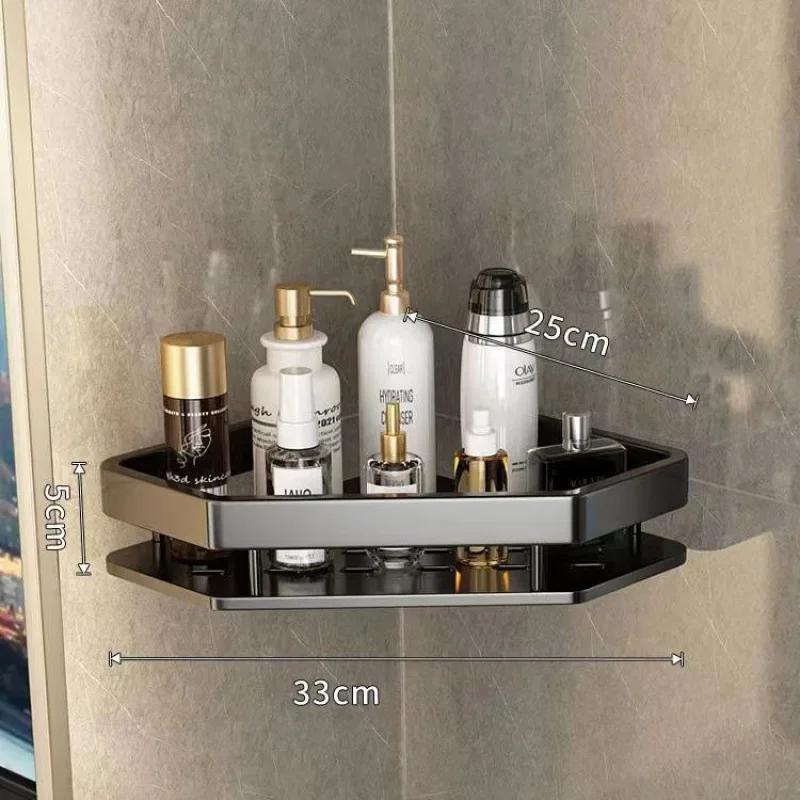 Угловая полка без перфоратора, полка для ванной комнаты, настенный держатель для душа, алюминиевый держатель, органайзер для ванной комнаты и кухни, аксессуары