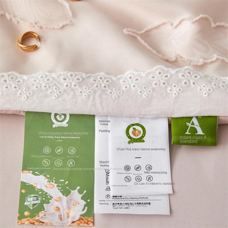 Новое трехмерное антибактериальное летнее одеяло из жаккардового соевого цвета со срезанными цветами класса А