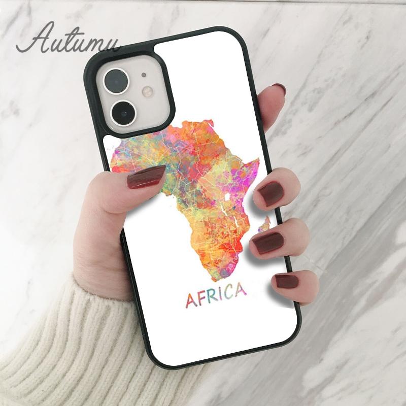 ЧЕХОЛ ДЛЯ ТЕЛЕФОНА КАРТА АФРИКИ для iPhone 11 12 13 14 Pro Max mini X XR XS SE 2020 5 5s 6 6S 7 8 Plus Samsung Galaxy S21 S22 Чехол-накладка