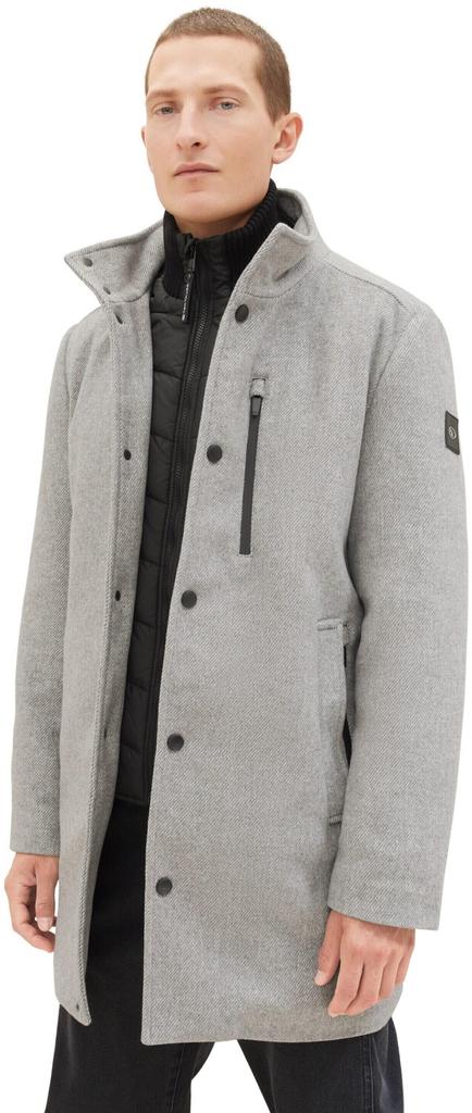 Пальто Tom Tailor 2 в 1 Mantel (1037349) из шерстяной саржи светло-серого цвета