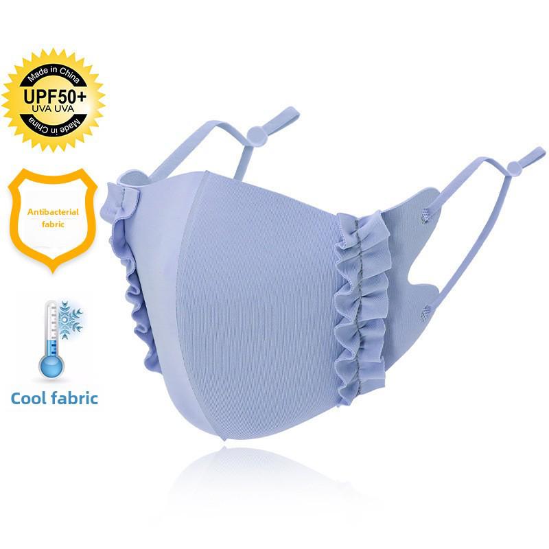 Маска Ice Silk 3D с регулируемым краем для ушей - карамельного цвета, тонкая, дышащая, солнцезащитная, из прохладной ткани