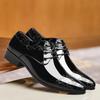 Patent Leather Mens Dress Shoes Men's Lace Up Oxfords Wedding Shoes Office Suit Mens Casual Shoes Luxury Italian Plus Size