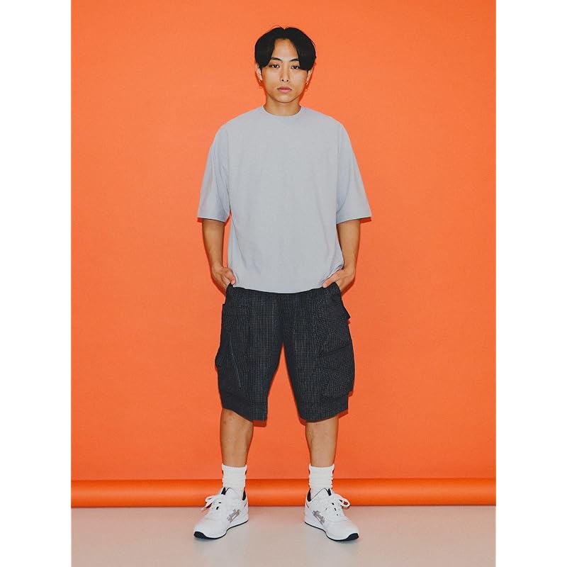 [Beams] Футболка мужская с круглым вырезом и плоским швом из нержавеющей стали STEAL_GREY S 11041305147