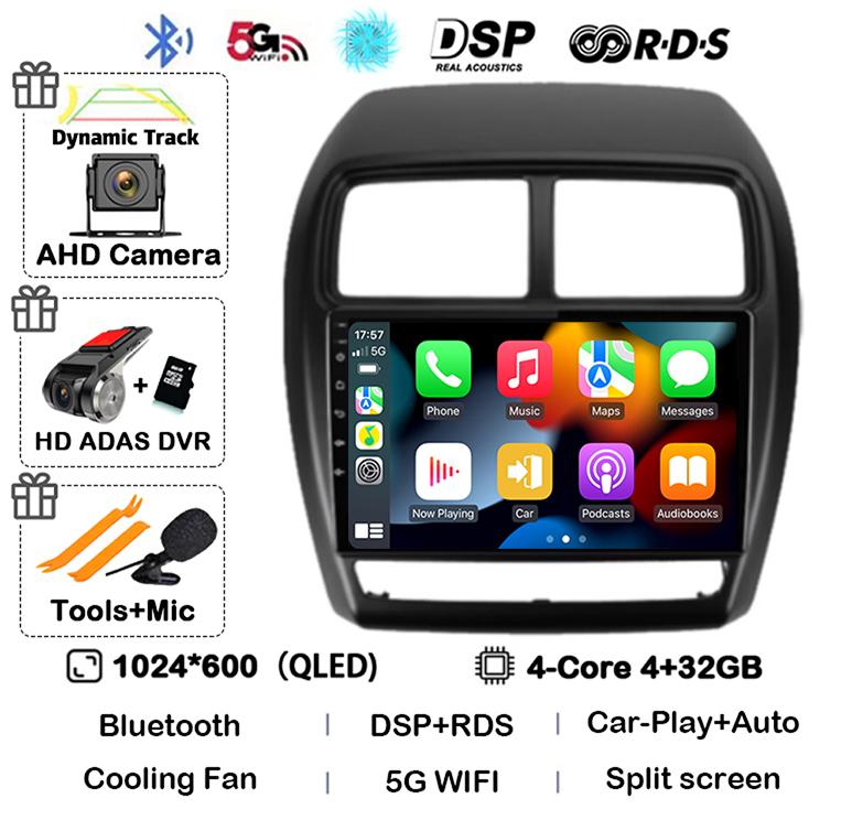 Android 14 Carplay Auto для Mitsubishi ASX 1 2016 2017 2018 2019 2020 2021 2022 Автомобильный радиоприемник, мультимедийный видеоплеер DSP GPS стерео