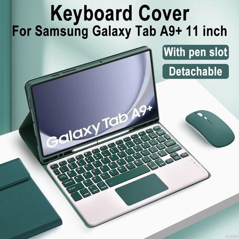 Keyboard Case for Galaxy Tab A9 Plus 11 Inch, Detachable Bluetooth Keyboard Cover for Samsung Tab A9 Plus SM-X210N/X216B Leather Case