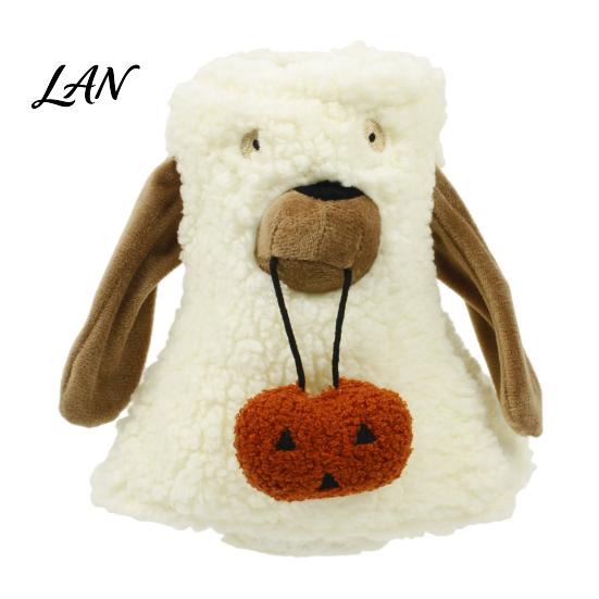 Party Wine Bottle Accessory Halloween Ghost Fleece Bag, Cute Plush Holiday Decor Cover for Dinner Table, Decoration Soft Cotton Velvet Sleeve