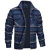 Winter Plaid Cotton Jackets Mens Long Sleeve Quilted Lined Flannel Shirt Jacket Multi-Pockets Outwear Hiking Coats Tops