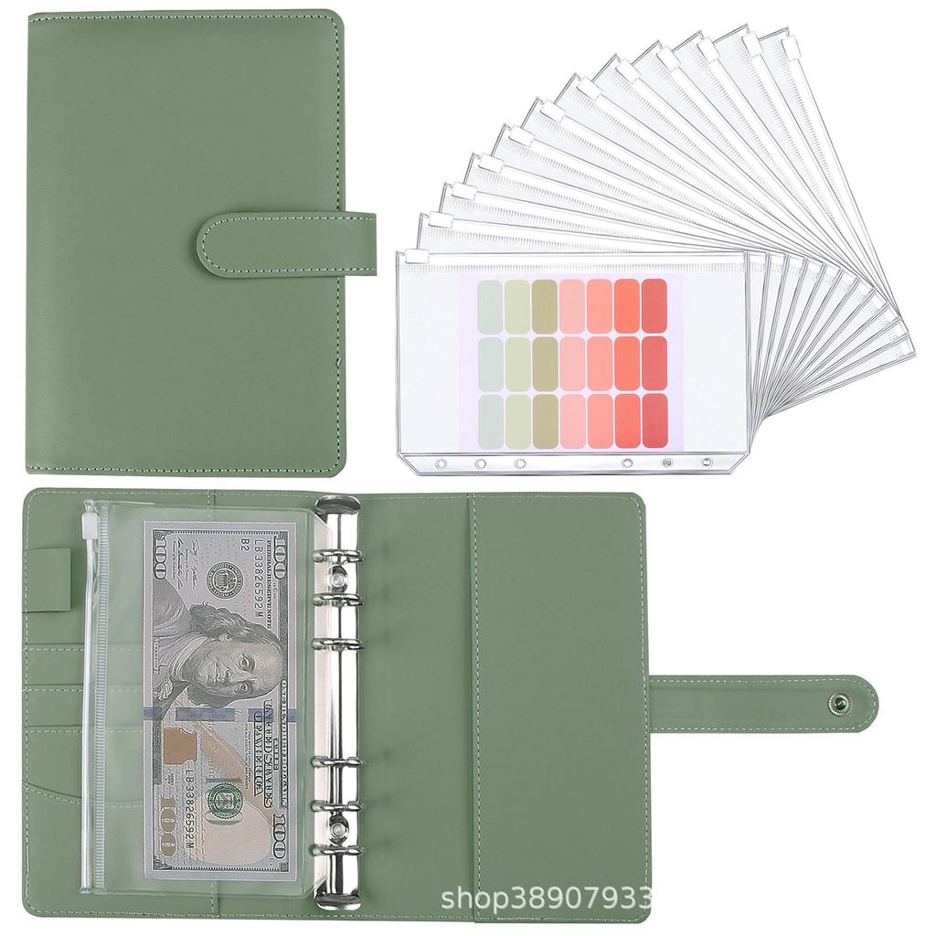 Макарон A6 Кожаный Планер-Папка на Молнии с Блокнотом для Бюджета из ПУ