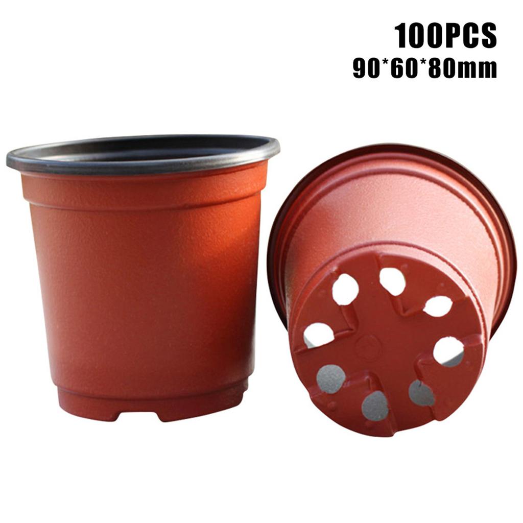 Two-Tone Plastic Flower Pot Red Black Seedling Pots With Multiple Sizes