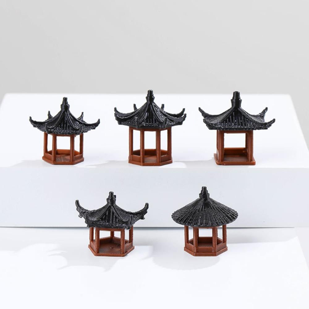 Миниатюрный микроландшафтный шестиугольный декор, фигурка павильона, милая мини-статуэтка пагоды