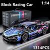 2024 New Technical Building Blocks Cyberpunk 1314PCS 1:10 Racing Car Static Model Or Remote Control Electric RC Car DIY Party Toy For Boy