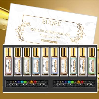 10 шт., подарочный набор с роликовым парфюмерным маслом и браслетом-рассеивателем, ароматическое масло для увлажнителя, массажа, красоты, ухода за кожей, очиститель воздуха, духи «сделай сам»