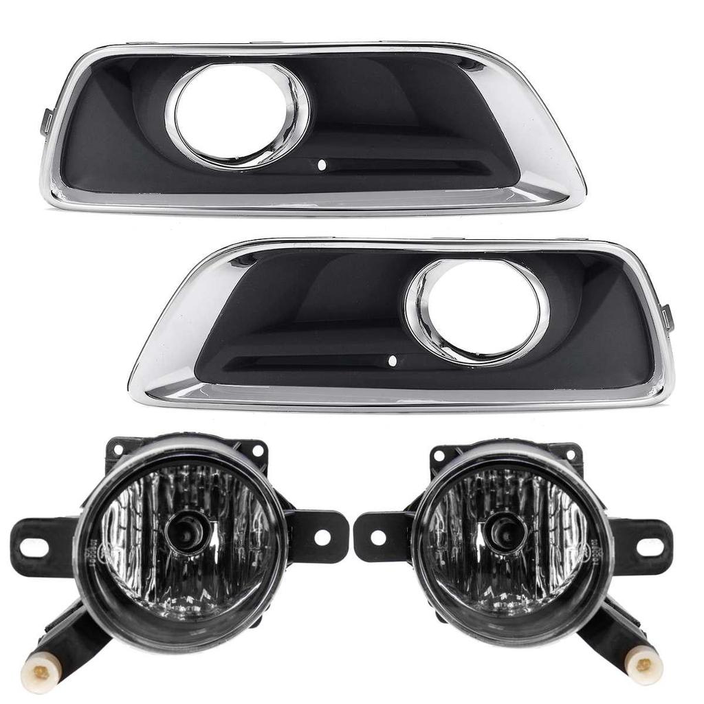 12V H11 Fog Light and Grill for Chevy Malibu Car Front Lower Bumper Grill Frame Driving Lamp Drl