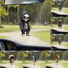 Creative Halloween Party Favors 2Pcs Hoodie Skeleton Ornaments, 2D Flat Acrylic Pendants, Gothic Unique Interior Car Accessories Style