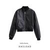 Kaslead Новое поступление Женская одежда Модный стиль Модная стирка Искусственная кожа Летная куртка Хлопковая куртка 6318223