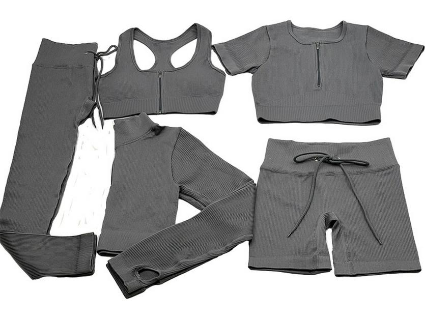 Женский бесшовный костюм для йоги с высокой талией — впитывающий пот, приподнимающий бедра, облегающий, с длинным рукавом, для фитнеса.